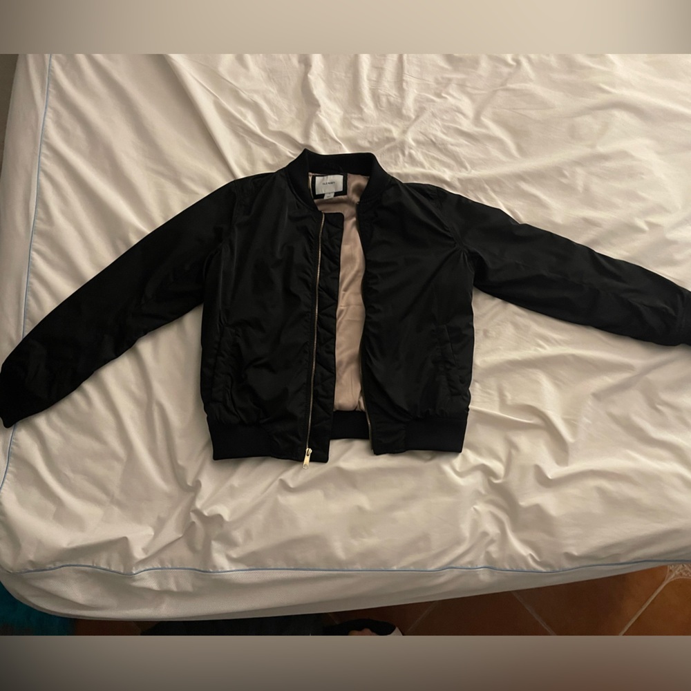 Old Navy black and salmon bomber jacket